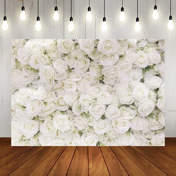 Bele Vrtnice Cvetlični Fotografija Backdground Rose Temo Valentinovo Stranka Poročni Tuš Stranka Dekoracijo Ozadje Banner