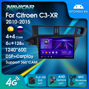 NAVICAR avtoradia Za Citroen C3-XR C3XR 2010-2015 6+128G Video Predvajalnik Carplay Vodja Enote Autoradio Bluetooth Sprejemnik
