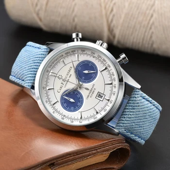Novo Carl F. Bucherer Watch Malelon Zbiranje Moda Poslovnih Chrono Kodo Watch Barva Pasu Samodejna Datum Quartz moška Watch