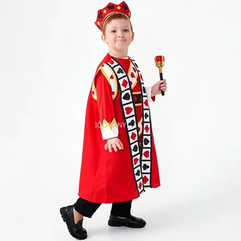 Poker Kraljestvu Rdeči Kralj Kostum Knjiga Teden Viktorijanski Royal Prince Cosplay Fancy Stranka Obleko Otroci Pravljico, Cosplay Uspešnosti Set