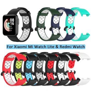Nova Športna Zapestnica Dvojno Barvo Zamenjava Silikonski Watchband Trak Za XiaoMi Mi Gledati Lite Redmi Watch