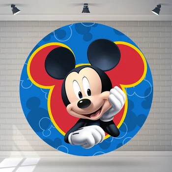 Disney Mickey Mouse Stranka Ozadju Decors Krog Ozadje po Meri Otrok Rojstni dan Dekoracijo Banner